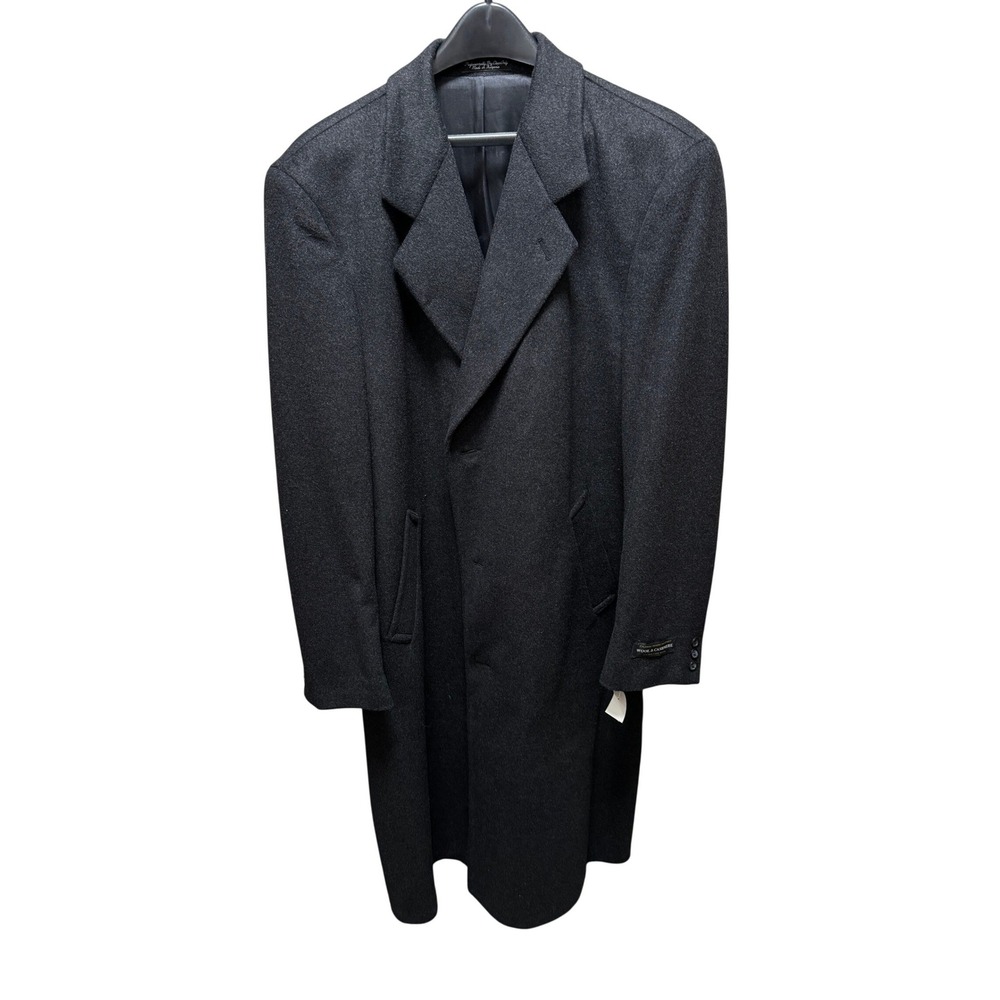 GGG Clothes Overcoat Mens 42L Gray Wool Cashmere Blend Single Breasted Trench‎